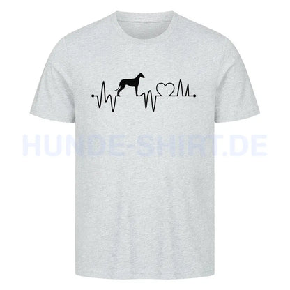 Premium T-Shirt "Greyhound - Heartbeat" Heather Grey – hunde-shirt.de