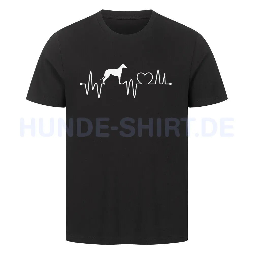 Premium T-Shirt "Greyhound - Heartbeat" Schwarz – hunde-shirt.de