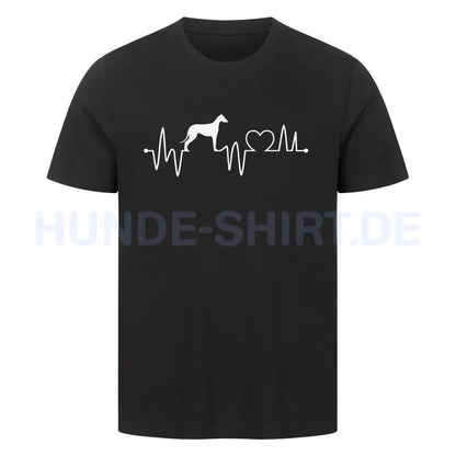 Premium T-Shirt "Greyhound - Heartbeat" Schwarz – hunde-shirt.de