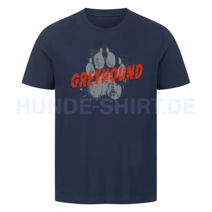 Premium T-Shirt "Greyhound - PAW" French Navy – hunde-shirt.de