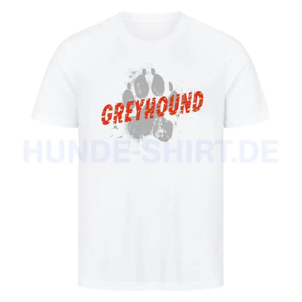 Premium T-Shirt "Greyhound - PAW" Weiß – hunde-shirt.de