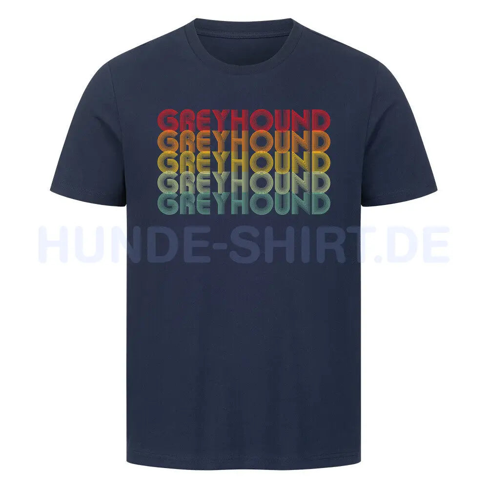 Premium T-Shirt "Greyhound - RETRO" French Navy – hunde-shirt.de