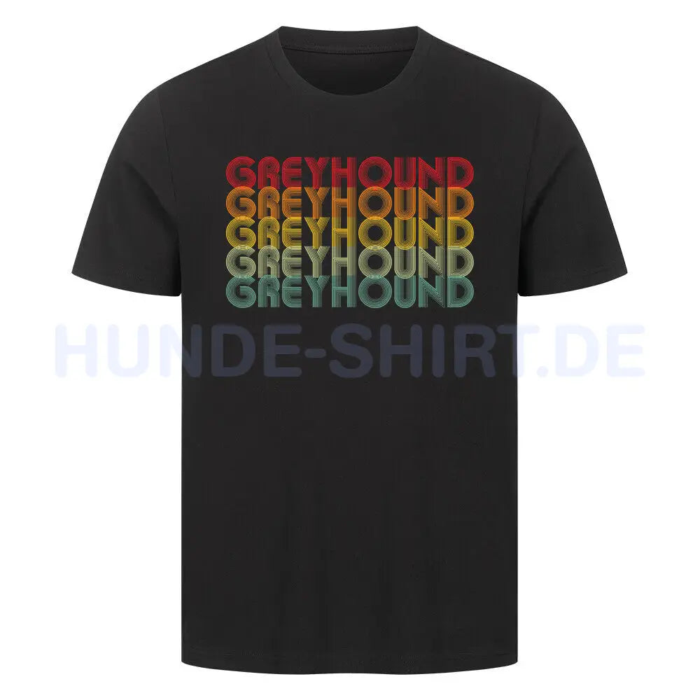 Premium T-Shirt "Greyhound - RETRO" Schwarz – hunde-shirt.de