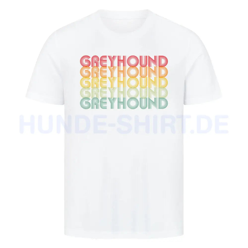 Premium T-Shirt "Greyhound - RETRO" Weiß – hunde-shirt.de