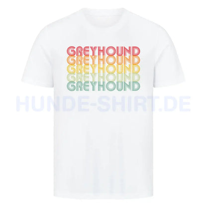 Premium T-Shirt "Greyhound - RETRO" Weiß – hunde-shirt.de