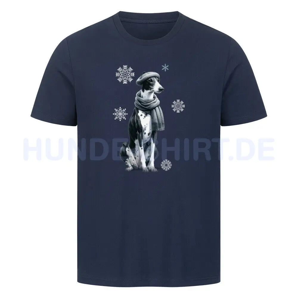 Premium T-Shirt "Greyhound WINTER" French Navy – hunde-shirt.de