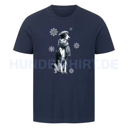 Premium T-Shirt "Greyhound WINTER" French Navy – hunde-shirt.de