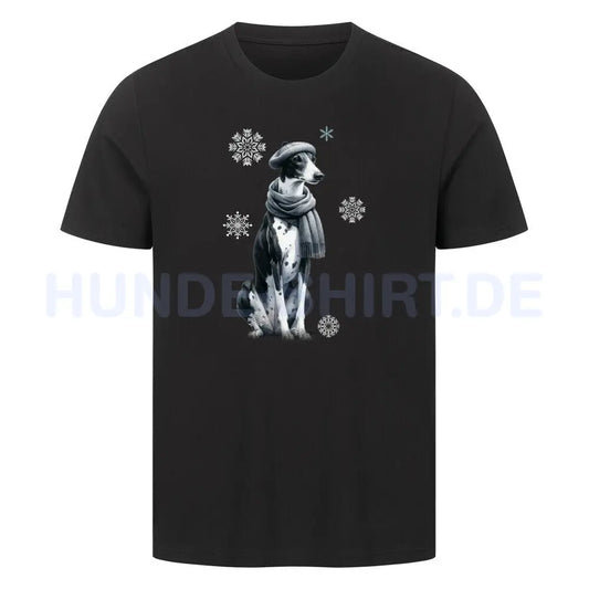 Premium T-Shirt "Greyhound WINTER" Schwarz – hunde-shirt.de