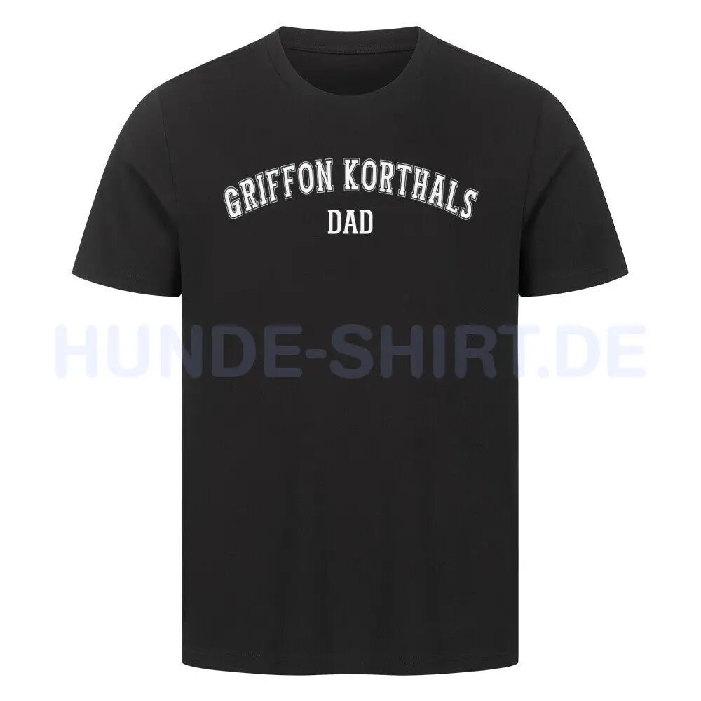 Premium T-Shirt "Griffon Korthals - DAD" Schwarz – hunde-shirt.de