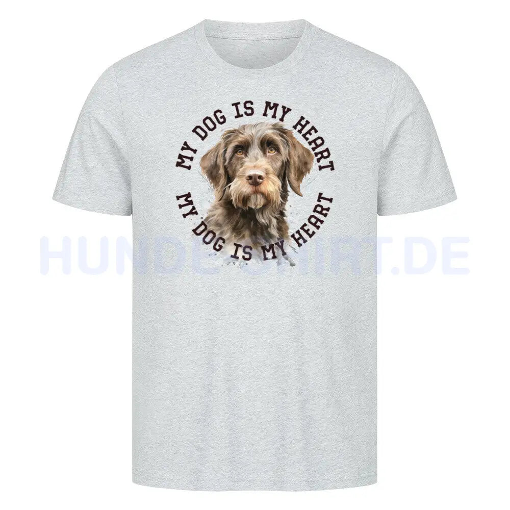 Premium T-Shirt "Griffon Korthals HEART" Heather Grey – hunde-shirt.de