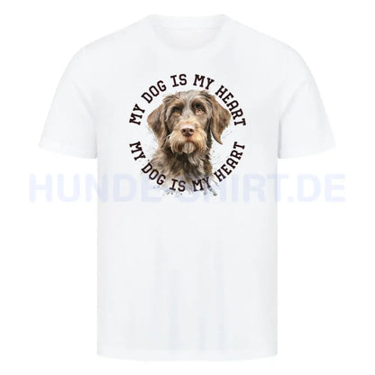 Premium T-Shirt "Griffon Korthals HEART" Weiß – hunde-shirt.de