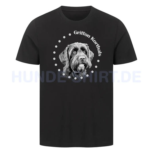 Premium T-Shirt "Griffon Korthals Rounded" Schwarz – hunde-shirt.de