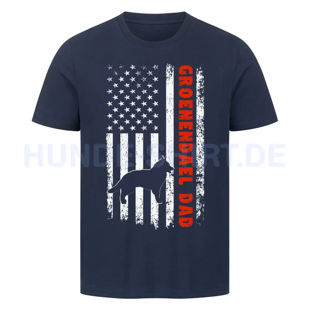 Premium T-Shirt "Groenendael - Flag Dad" French Navy – hunde-shirt.de