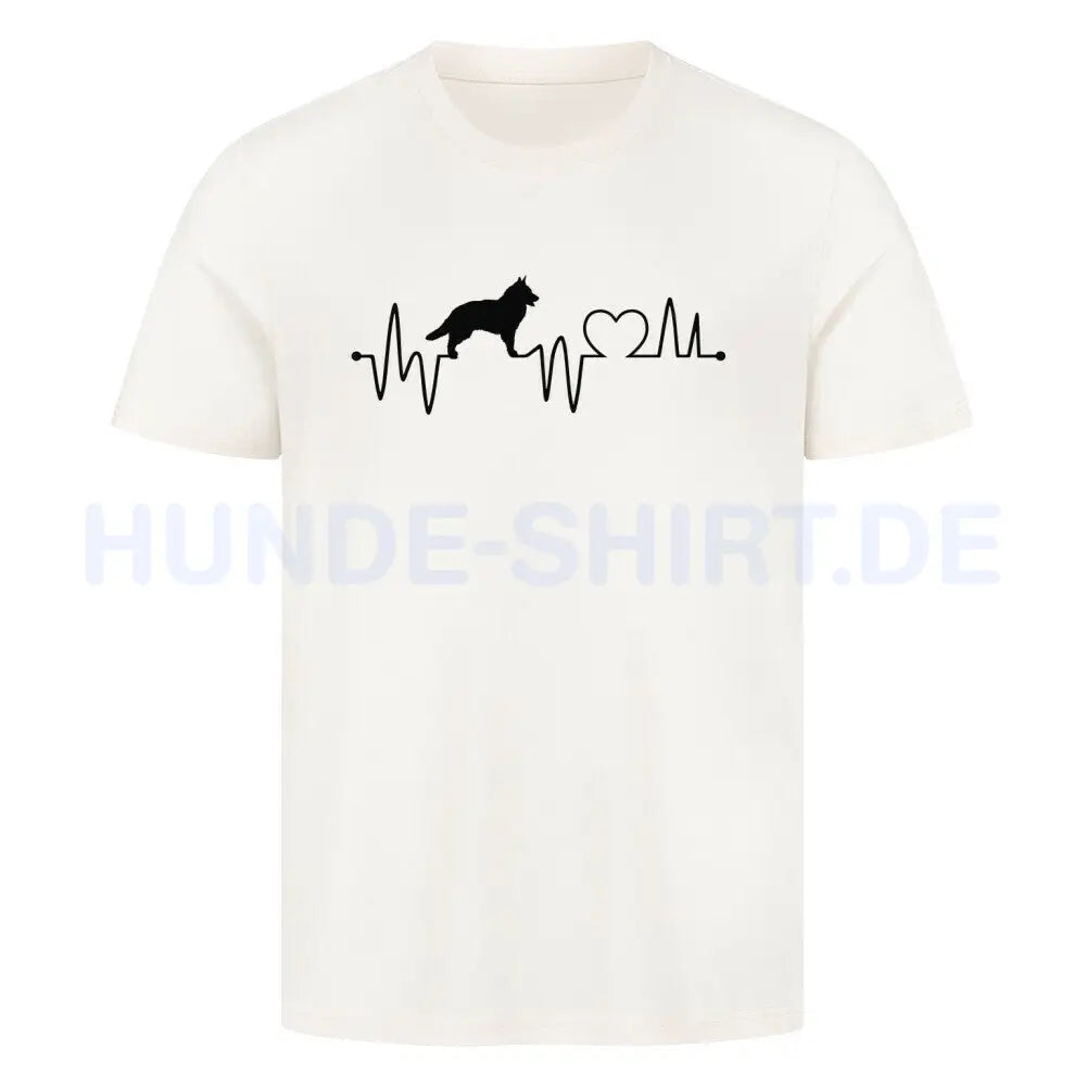 Premium T-Shirt "Groenendael - Heartbeat" Natural Raw – hunde-shirt.de