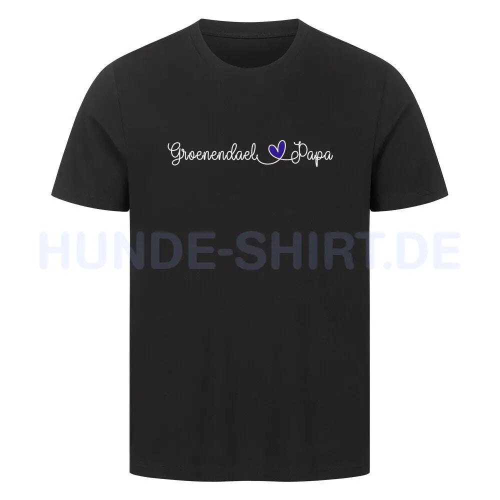 Premium T-Shirt "Groenendael - Papa" Schwarz – hunde-shirt.de