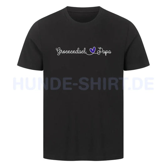 Premium T-Shirt "Groenendael - Papa" Schwarz – hunde-shirt.de