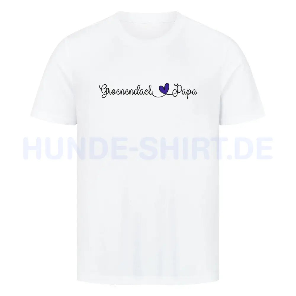 Premium T-Shirt "Groenendael - Papa" Weiß – hunde-shirt.de