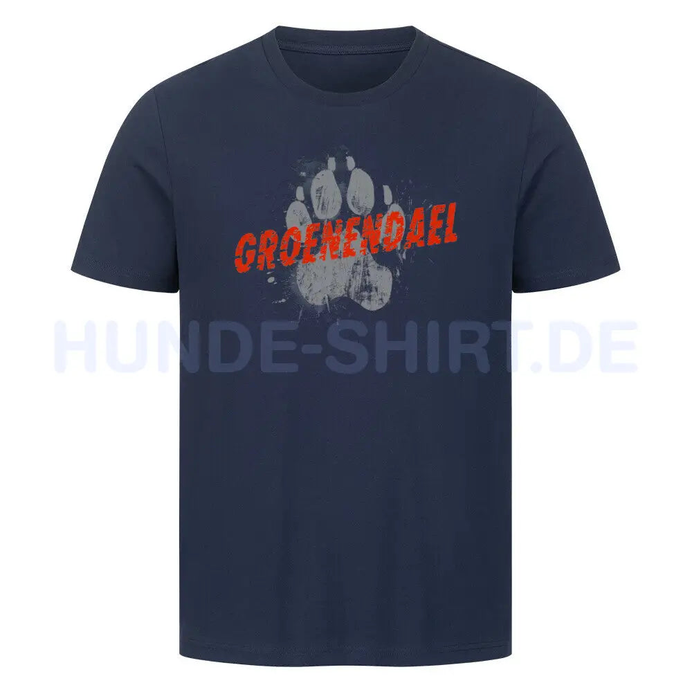 Premium T-Shirt "Groenendael - PAW" French Navy – hunde-shirt.de