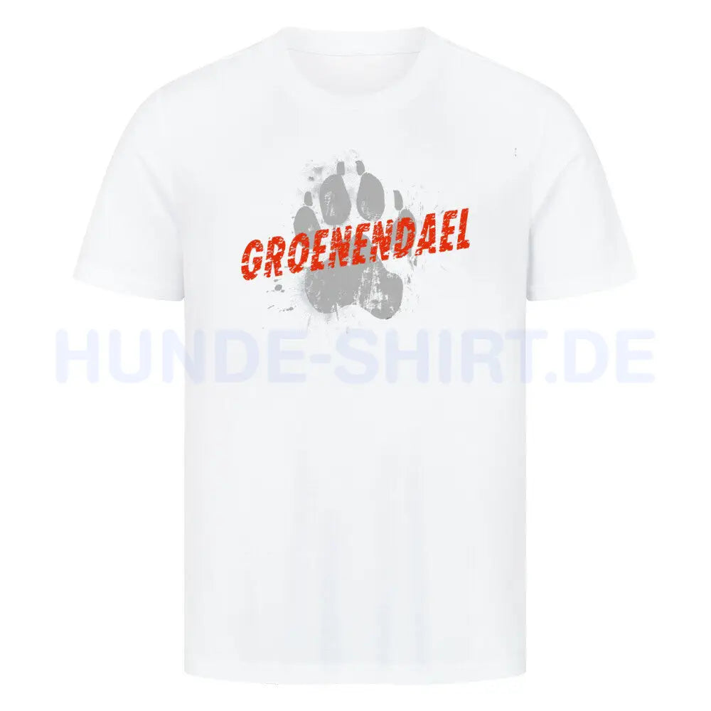 Premium T-Shirt "Groenendael - PAW" Weiß – hunde-shirt.de