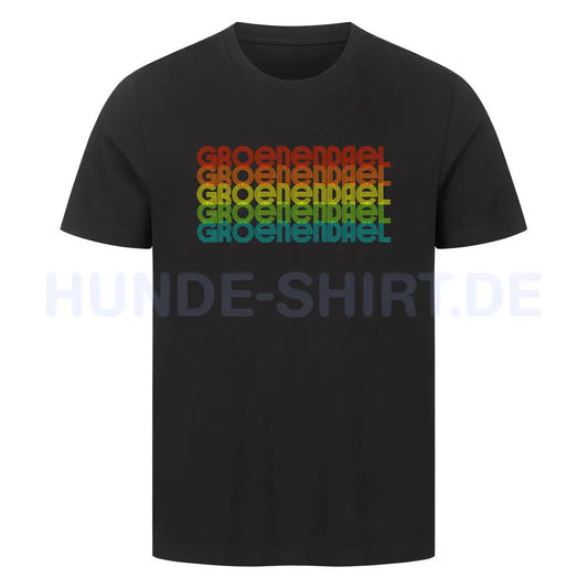 Premium T-Shirt "Groenendael - RETRO" Schwarz – hunde-shirt.de