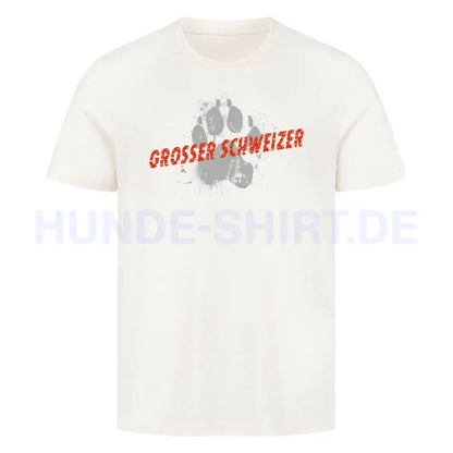 Premium T-Shirt "Großer Schweizer - PAW" Natural Raw – hunde-shirt.de