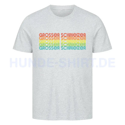 Premium T-Shirt "Großer Schweizer - RETRO" Heather Grey – hunde-shirt.de