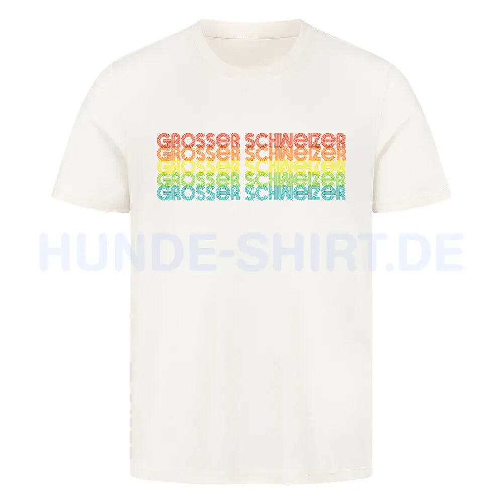 Premium T-Shirt "Großer Schweizer - RETRO" Natural Raw – hunde-shirt.de