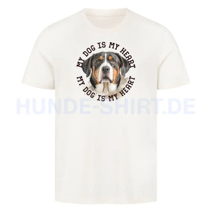 Premium T-Shirt "Großer Schweizer Sennenhund HEART" Natural Raw – hunde-shirt.de