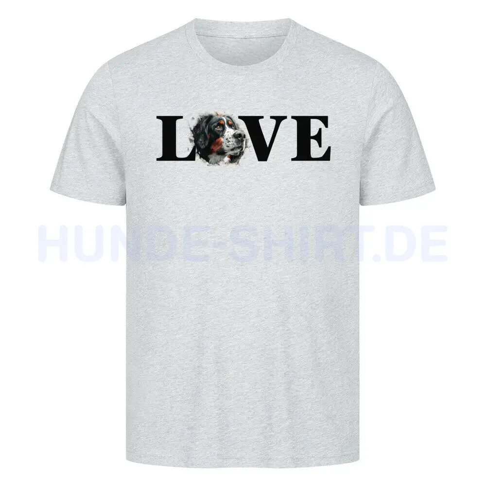 Premium T-Shirt "Großer Schweizer Sennenhund LOVE" Heather Grey – hunde-shirt.de