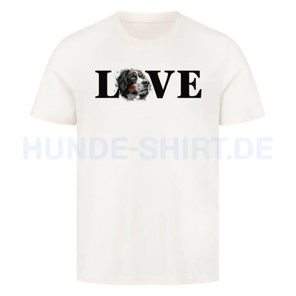 Premium T-Shirt "Großer Schweizer Sennenhund LOVE" Natural Raw – hunde-shirt.de