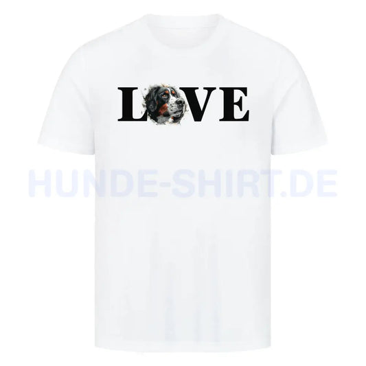 Premium T-Shirt "Großer Schweizer Sennenhund LOVE" Weiß – hunde-shirt.de