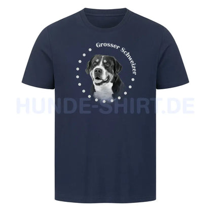 Premium T-Shirt "Großer Schweizer Sennenhund R" French Navy – hunde-shirt.de