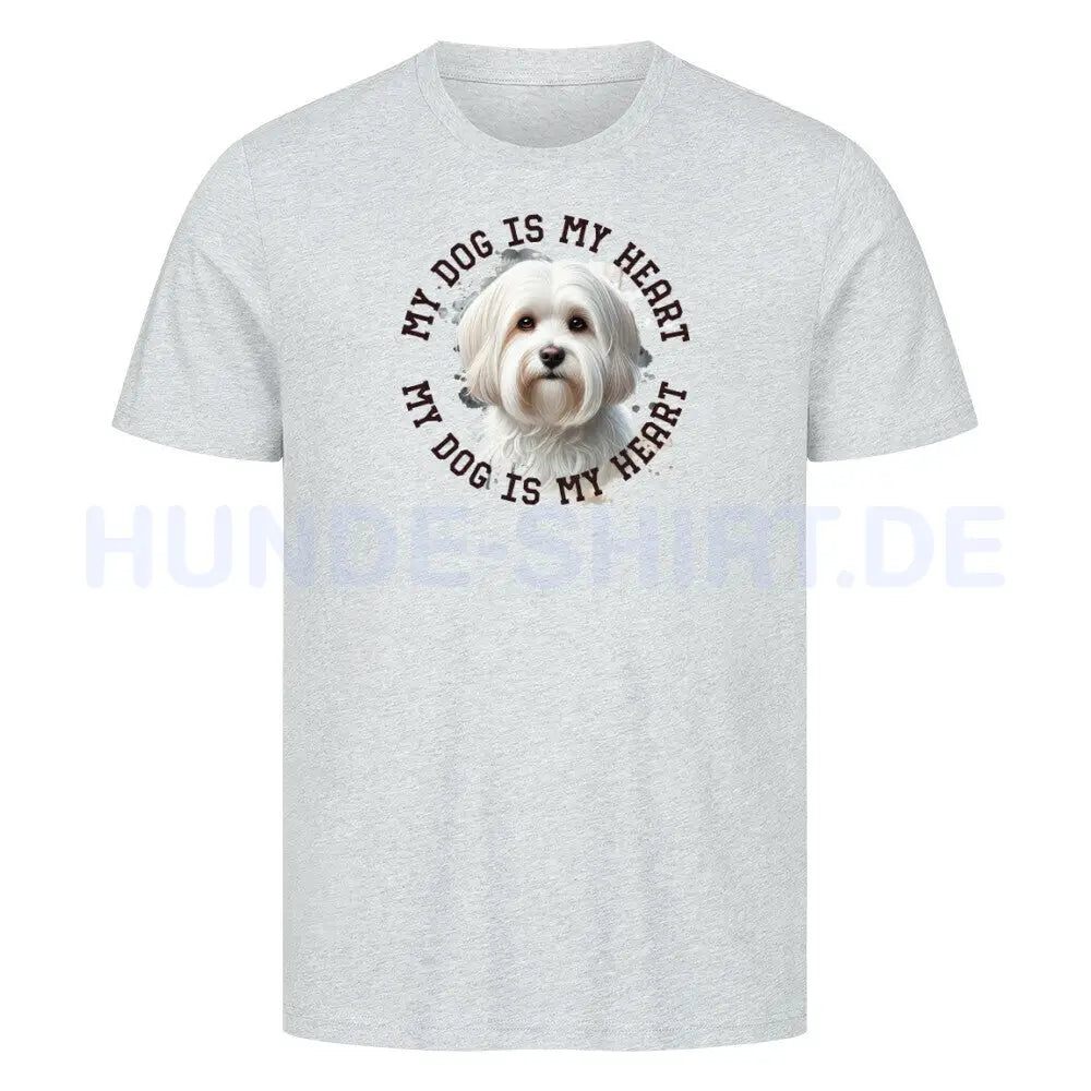 Premium T-Shirt "Havaneser HEART 3" Heather Grey – hunde-shirt.de