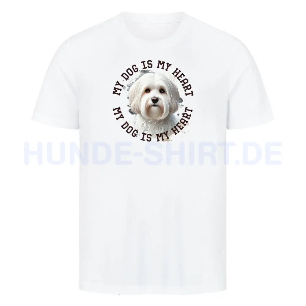 Premium T-Shirt "Havaneser HEART 3" Weiß – hunde-shirt.de