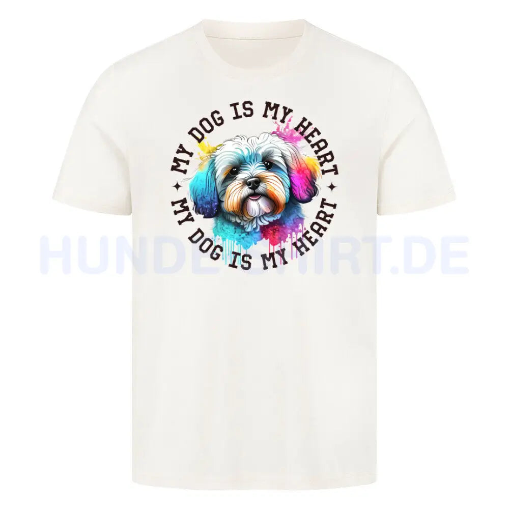 Premium T-Shirt Havaneser HEART" Natural Raw – hunde-shirt.de