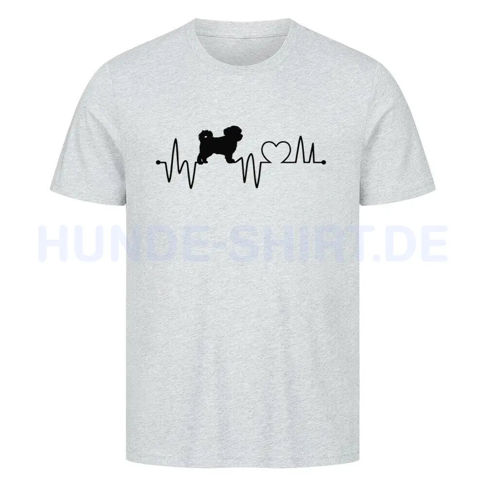 Premium T-Shirt "Havaneser - Heartbeat" Heather Grey – hunde-shirt.de