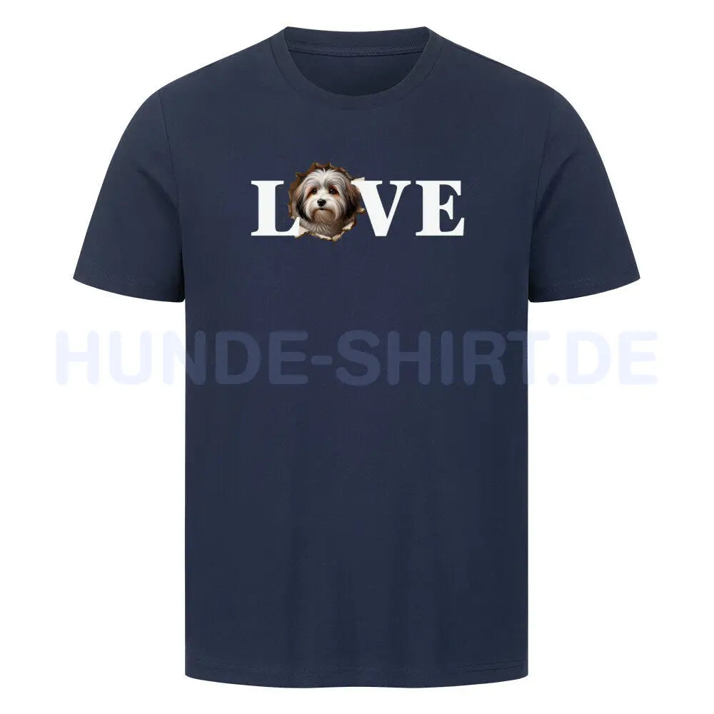 Premium T-Shirt "Havaneser - LOVE" French Navy – hunde-shirt.de