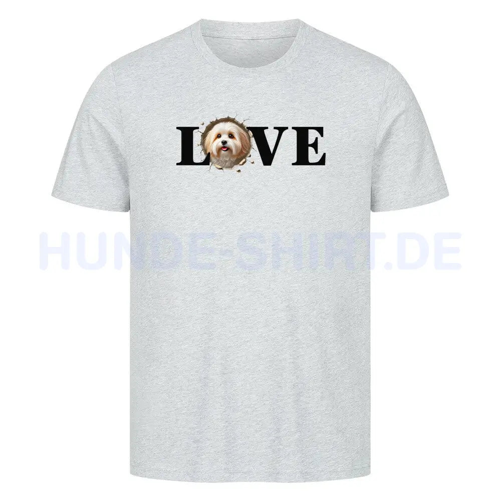 Premium T-Shirt "Havaneser - LOVE" Heather Grey – hunde-shirt.de