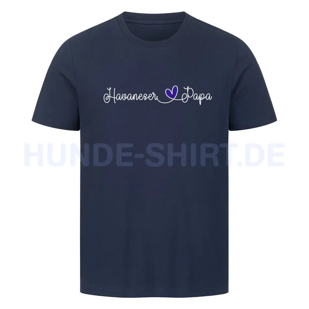 Premium T-Shirt "Havaneser - Papa" French Navy – hunde-shirt.de