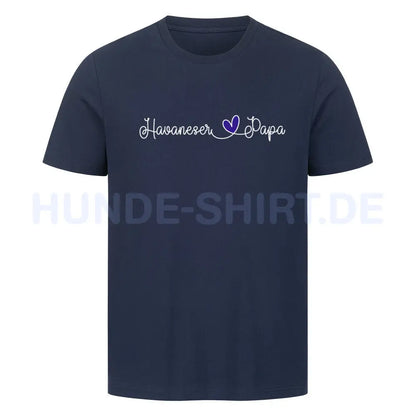 Premium T-Shirt "Havaneser - Papa" French Navy – hunde-shirt.de