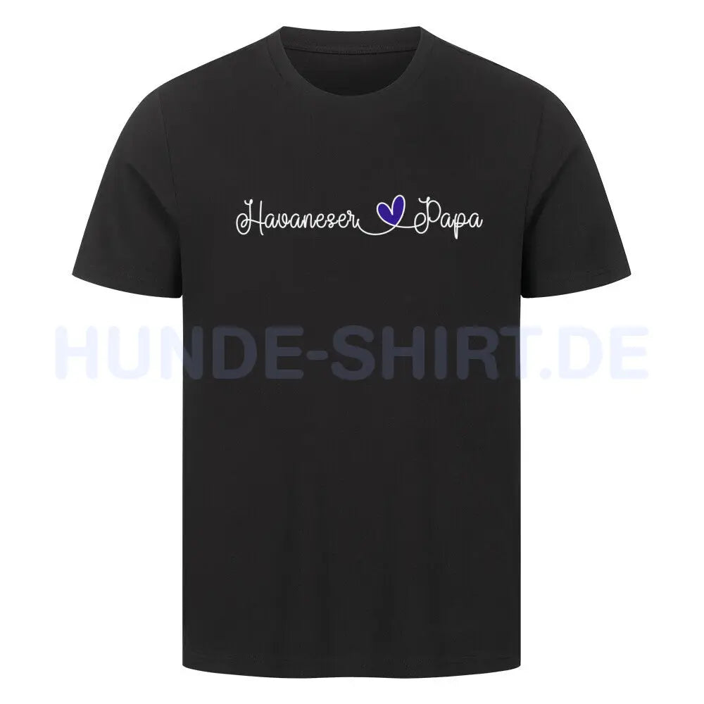 Premium T-Shirt "Havaneser - Papa" Schwarz – hunde-shirt.de