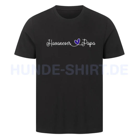 Premium T-Shirt "Havaneser - Papa" Schwarz – hunde-shirt.de