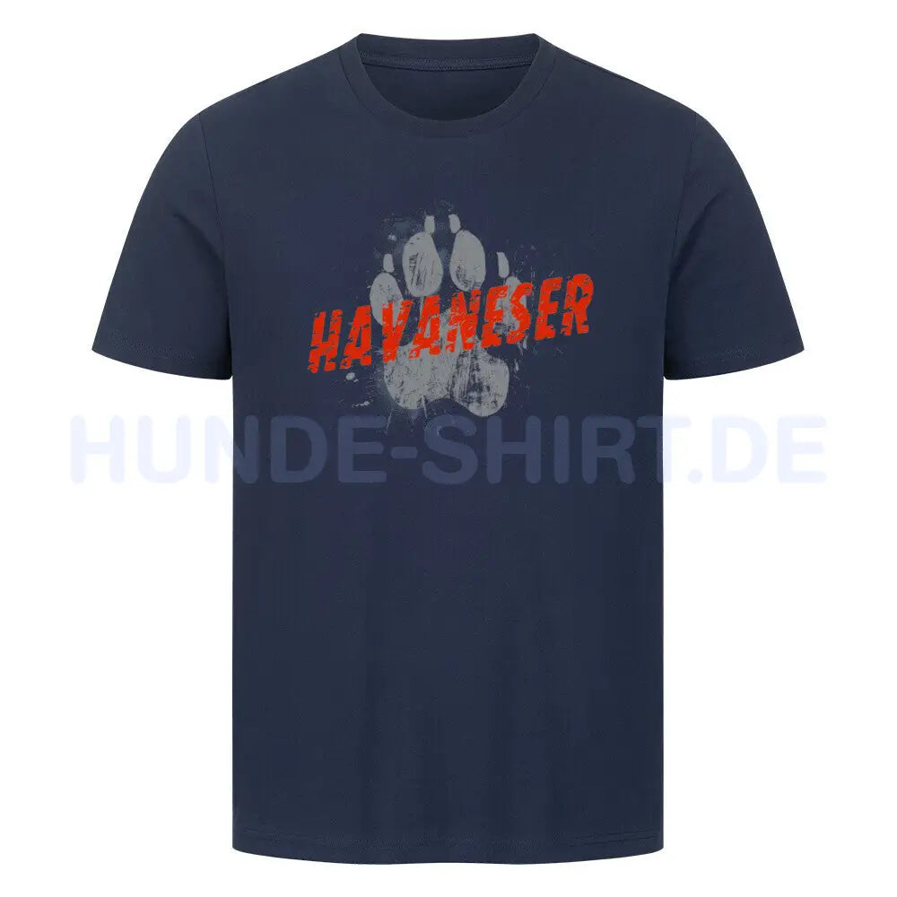 Premium T-Shirt "Havaneser - PAW" French Navy – hunde-shirt.de