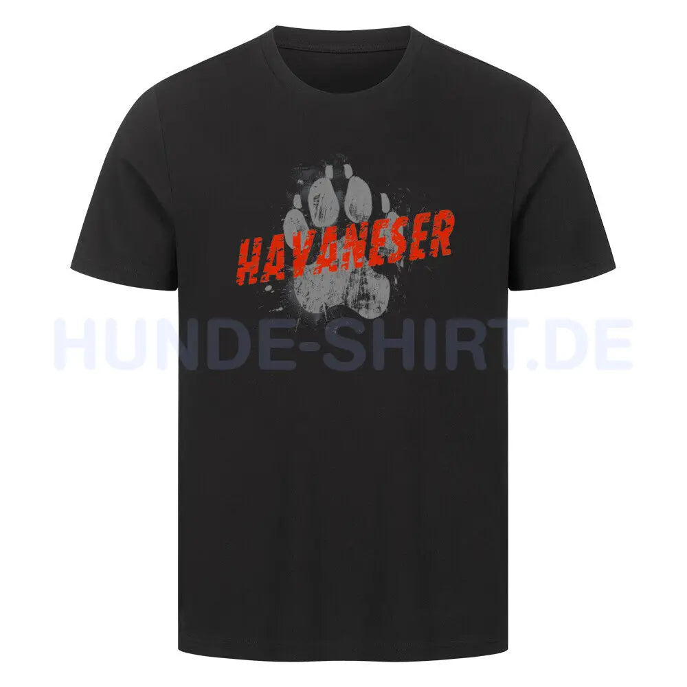 Premium T-Shirt "Havaneser - PAW" Schwarz – hunde-shirt.de