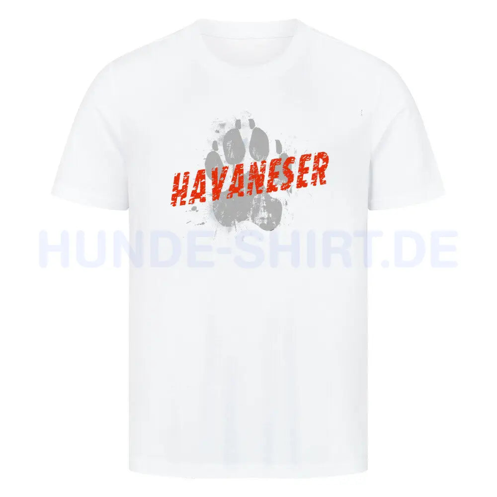 Premium T-Shirt "Havaneser - PAW" Weiß – hunde-shirt.de