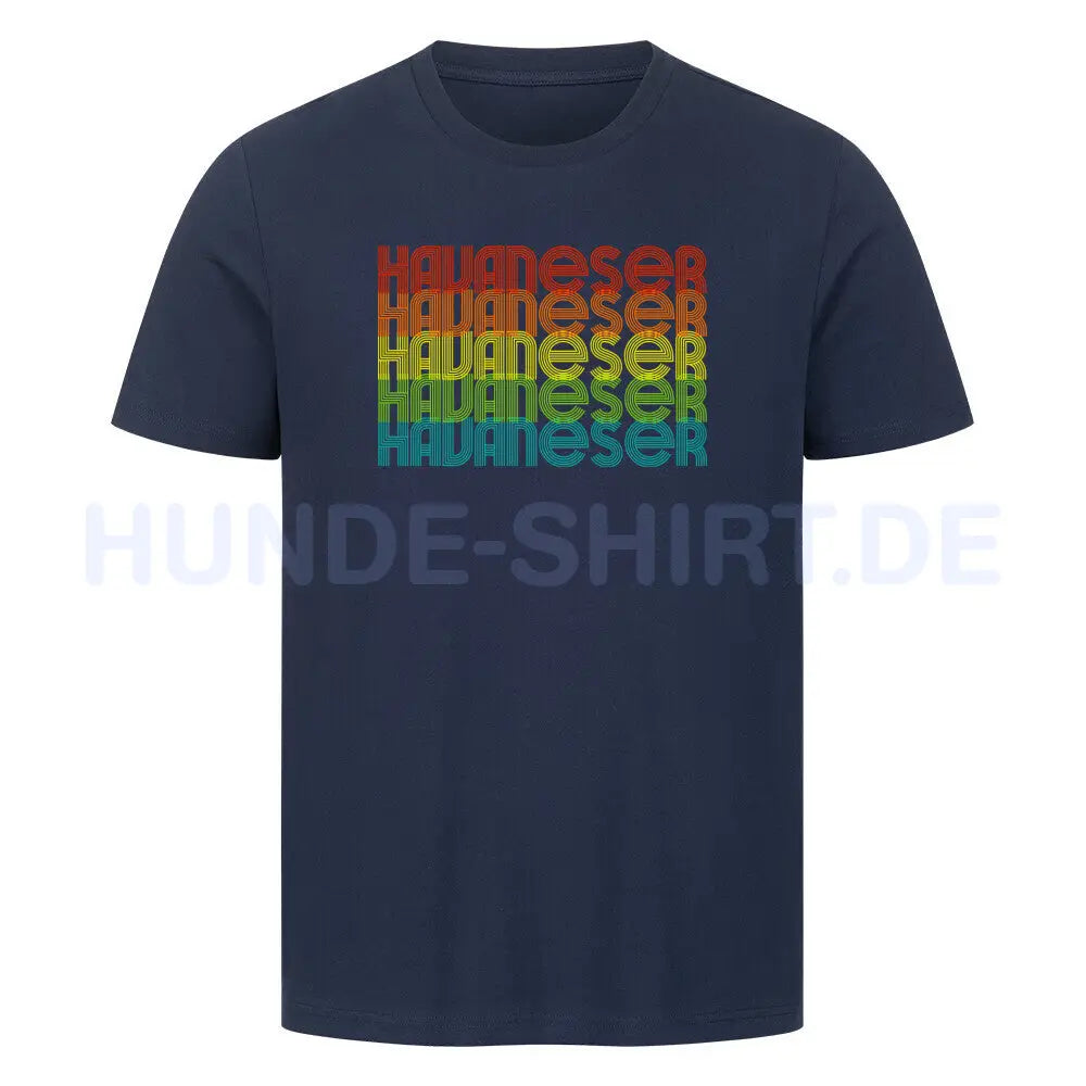 Premium T-Shirt "Havaneser - RETRO" French Navy – hunde-shirt.de