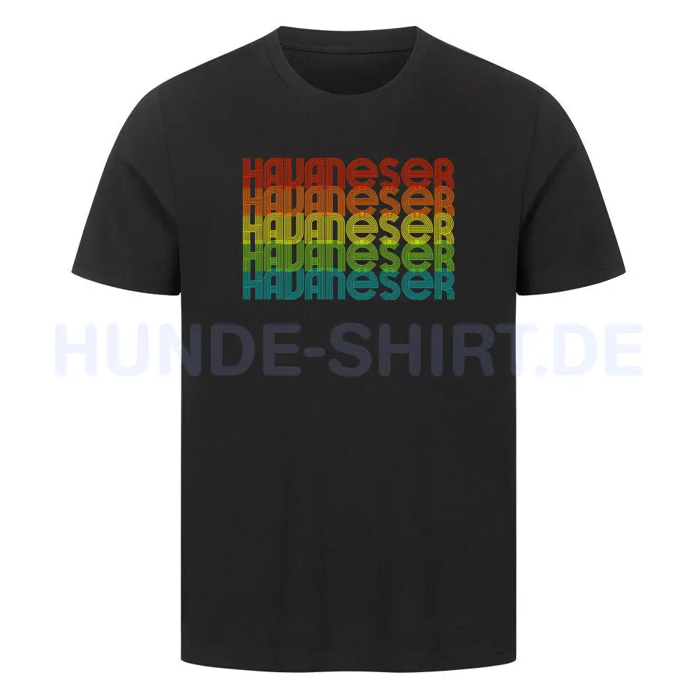 Premium T-Shirt "Havaneser - RETRO" Schwarz – hunde-shirt.de