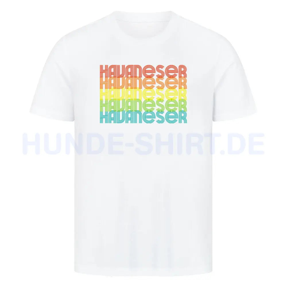 Premium T-Shirt "Havaneser - RETRO" Weiß – hunde-shirt.de