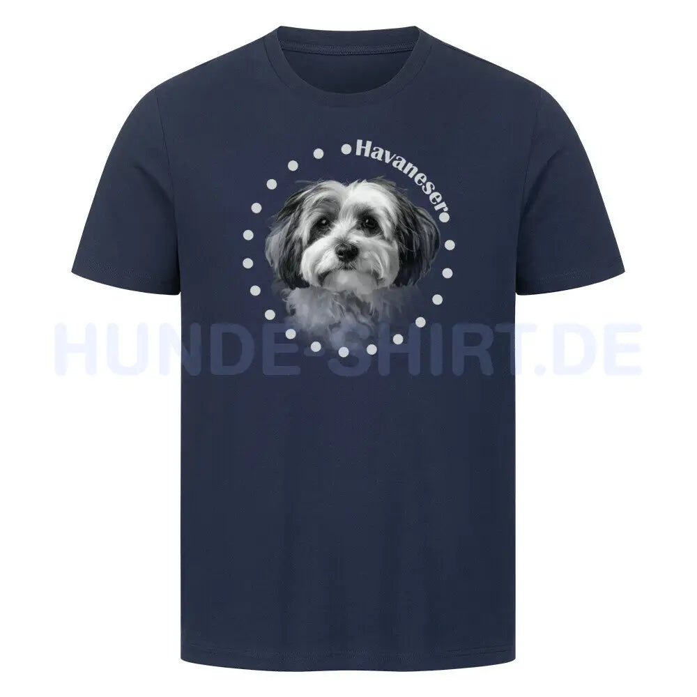 Premium T-Shirt "Havaneser Rounded" French Navy – hunde-shirt.de