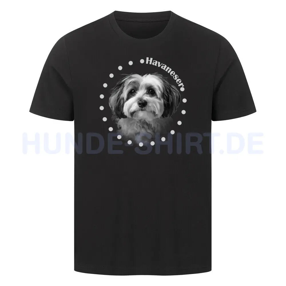 Premium T-Shirt "Havaneser Rounded" Schwarz – hunde-shirt.de